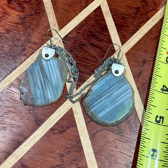 Vtg All Saints Xenolith Obelisk bracelet earring jewelry set blue gray stone - Picture 6 of 7